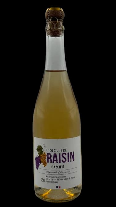 Bouteille de Jus de raisin pétillant - Vin blanc du Vignoble Durand, vignoble nantais